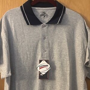 Men's Gray Shield Fire Rescue Polo Shirt NWT Size XL Scotchguard